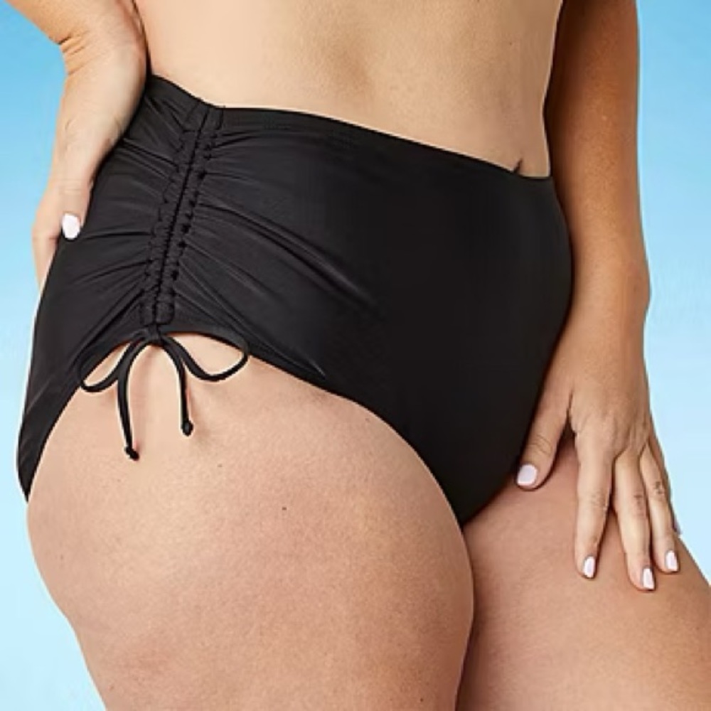 St. John’s Bay Women’s Brief Bikini Swimsuit Bottom Drawstring Sides NWT sz 20W